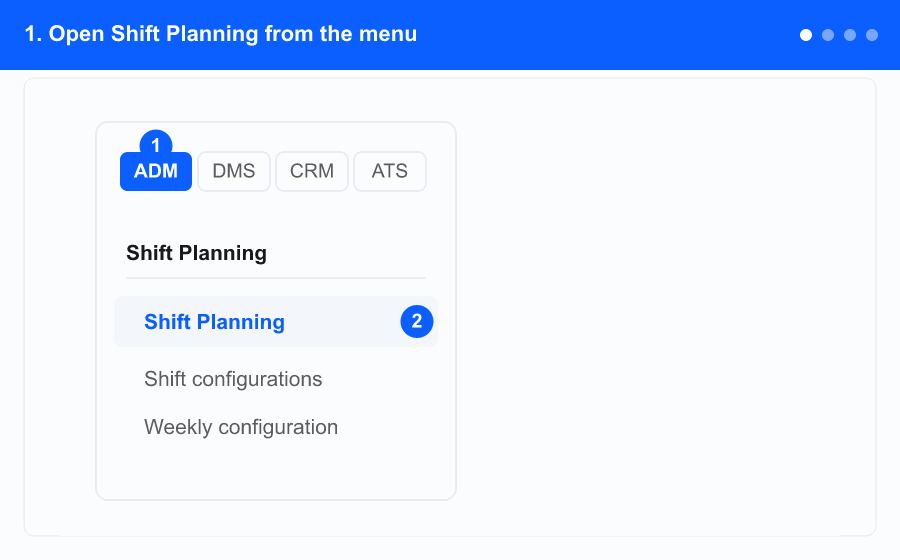Animated overview of the Shift Planning flow (loops through the key steps)